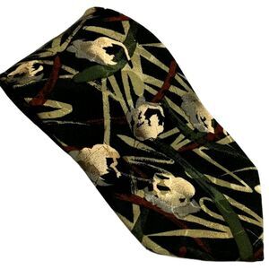 Carlo Palazzi Black Tan Tie Silk Necktie 3.75 X 59